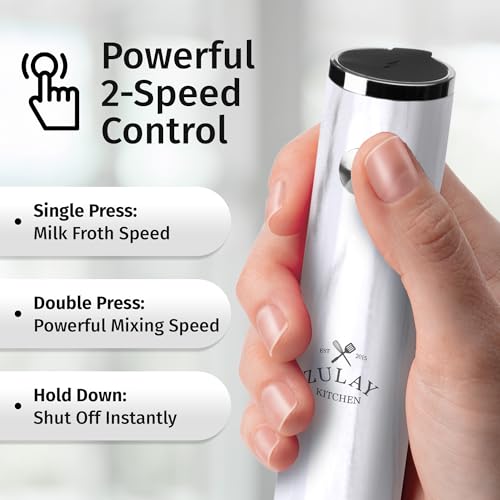 Rechargeable Milk Frother Handheld (Lux Quartz / Rechargeable Z1 Motor Max)