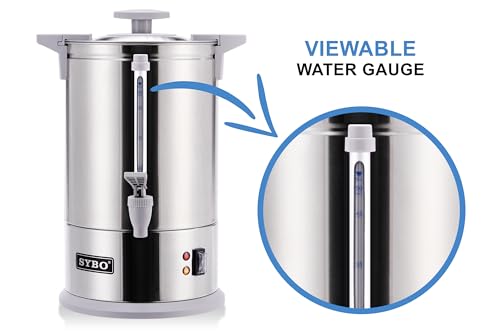 SR-CP-50B Commercial Grade Stainless Steel Percolate Coffee Maker Hot Water Urn for Catering, 50-Cup 8 L, Grey (8L)