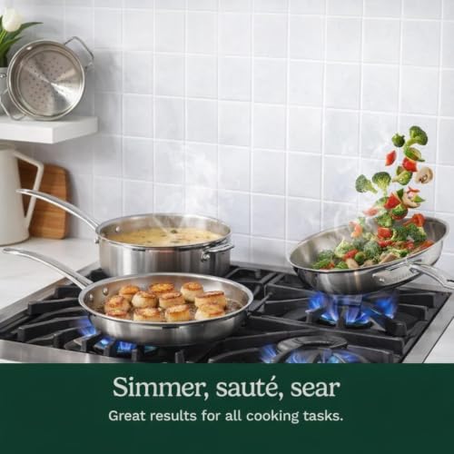 Stainless Steel Pots and Pans Set (12-Piece)