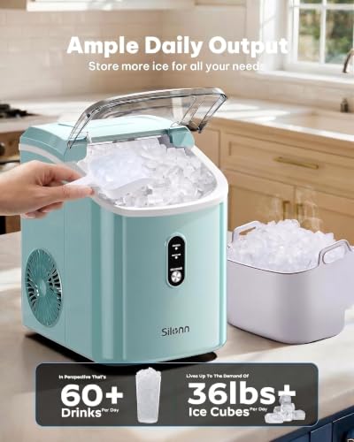 Nugget Ice Maker Countertop (Mint / 36lbs)