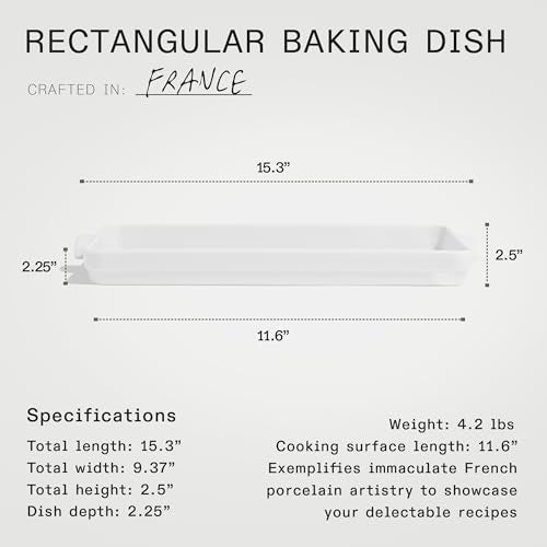 Cookware Rectangular Baking Dish (Porcelain White)