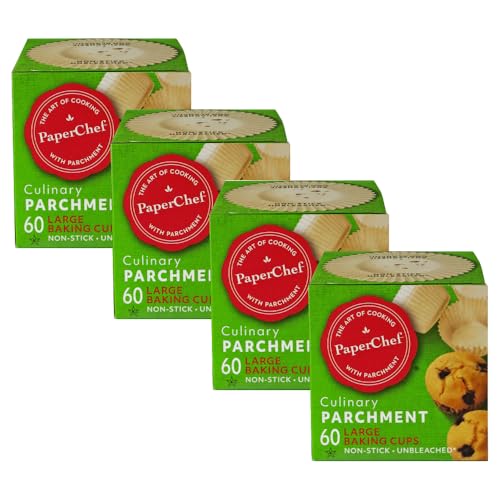 Large Parchment Baking Cups Nonstick Release 60 Count 4 Pack (Large (Pack of 4))