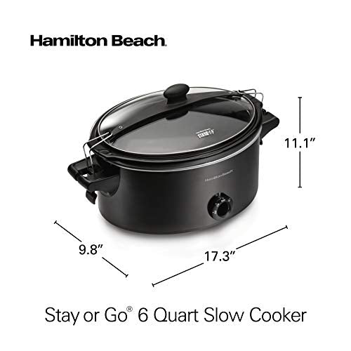 Stay or Go Portable Slow Cooker with Lid Lock (6 Quarts / Black)