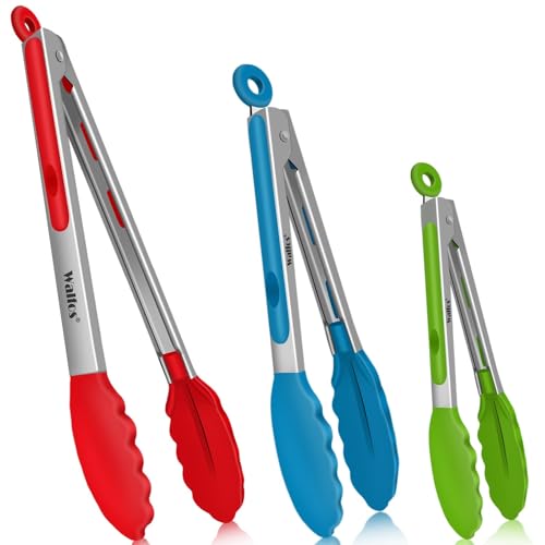 Silicone Tongs for Cooking (7+9+12inch / Colorful)