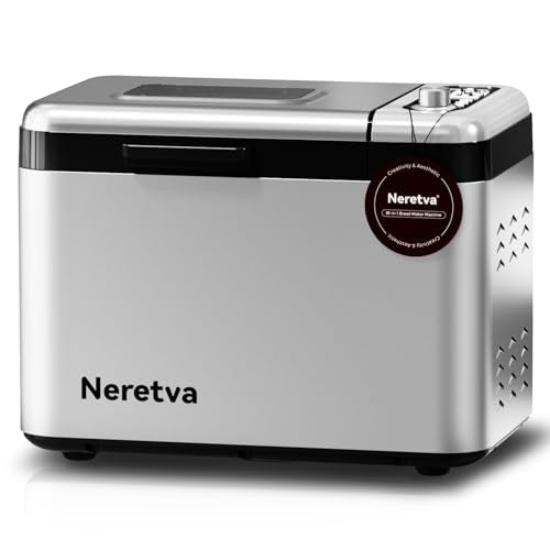 3.3LB &15-in-1 Bread Maker Dual Heaters with Auto Nut Dispenser (Silver)