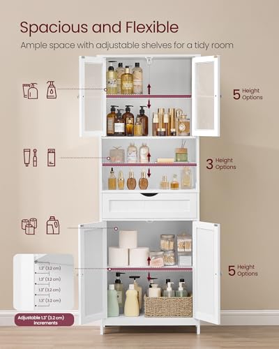 Storage Cabinet (4 Doors + 2 Open Compartments / 11.8"D x 23.6"W x 69.9"H)
