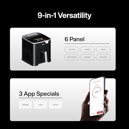 Sync 8QT AI Smart Air Fryer with Built (Black+Sliver / sync air fryer)