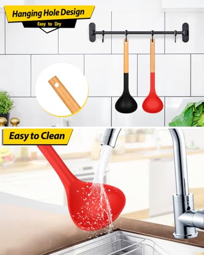 Silicone Soup Ladle Spoon Kitchen Utensils (2 Count)