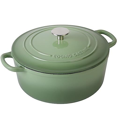 Enameled Cast Iron Dutch Oven Pot With Lid (Pistachio Green / 5.5QT)