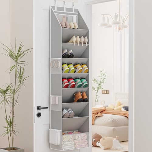 Shoe Storage Over the Door Shoe Organizer (Gray / 2 Pack)
