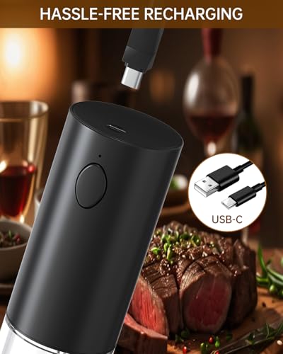 Rechargeable Electric Pepper Grinder (Black)