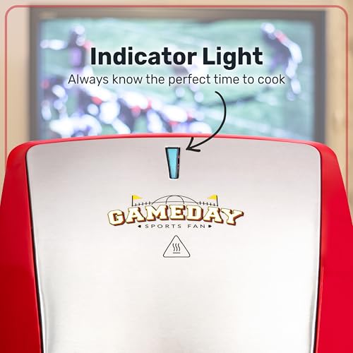 Game Day Sausage and Brat 5 Link Electric Grill with Oil Drip Tray (Red)