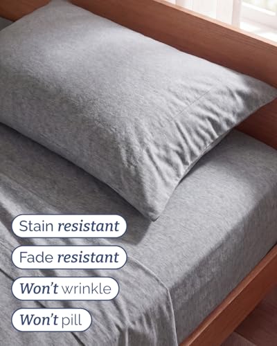 Twin Size 3 Piece Sheet Set (40 - Heathered Grey / Twin)