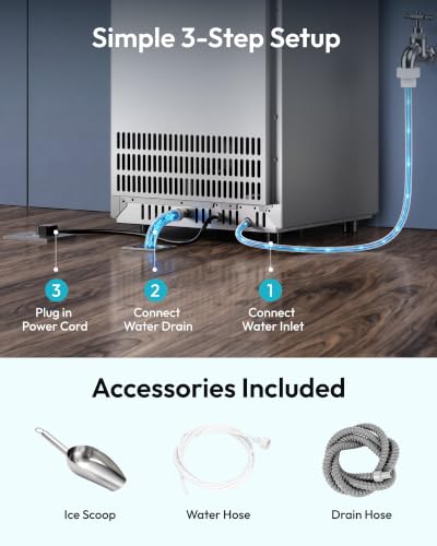 Under Counter Nugget Ice Maker Machine (Silver-)