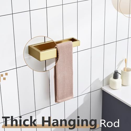 Towel Ring Brushed Gold Hand Towel Holder 9 Inch Kitchen Towel Hanger Rack Stainless Steel Bathroom Hardware Wall Mounted (Brushed Gold / 1 Pack)