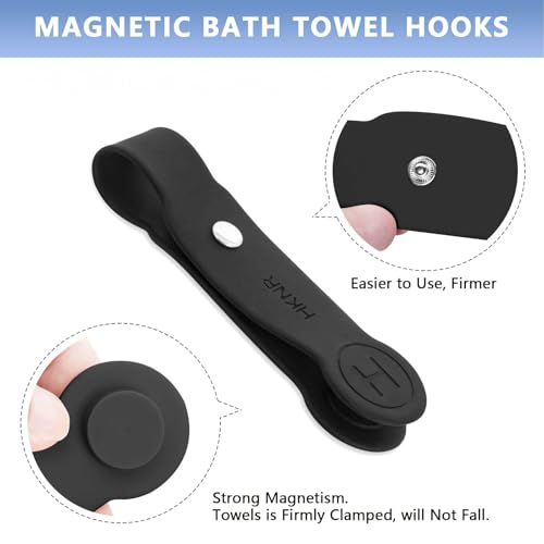 2 Pcs Strong Magnetic Towel Clips for Kitchen (Standard / 2 Pcs Black)