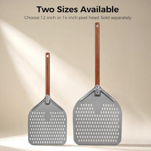 12" x 15" Perforated Aluminum Pizza Peel (12" - 26 inch overall-1)