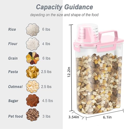 Airtight Rice Storage Container (Pink x 2 / 3L-2pack)