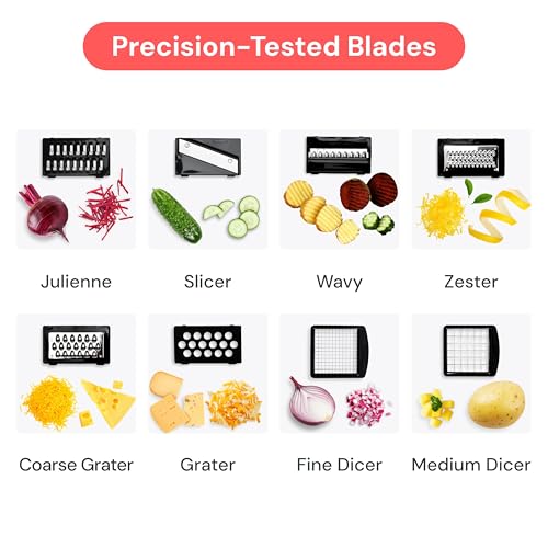 Pro Original Vegetable Chopper & Mandoline Slicer Kitchen Gadget (Black / 8 in 1)