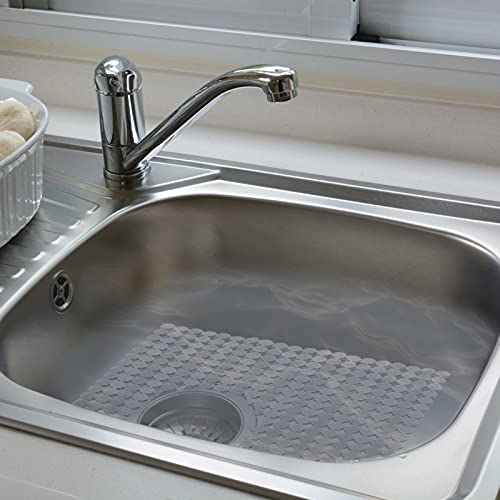 2Pack Kitchen Sink Mat for Stainless Steel (Black Translucent)