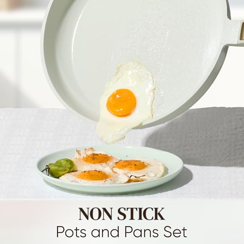 Ceramic Cookware Set Nonstick (Light Green / 14 Piece)