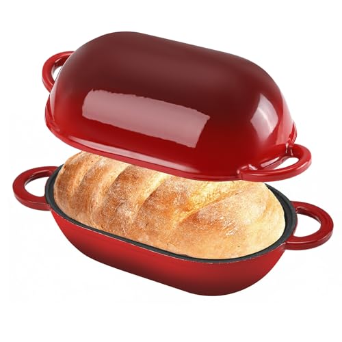 2.5 QT Enameled Cast Iron Sourdough Bread Oven (Red / 2.5 QT)