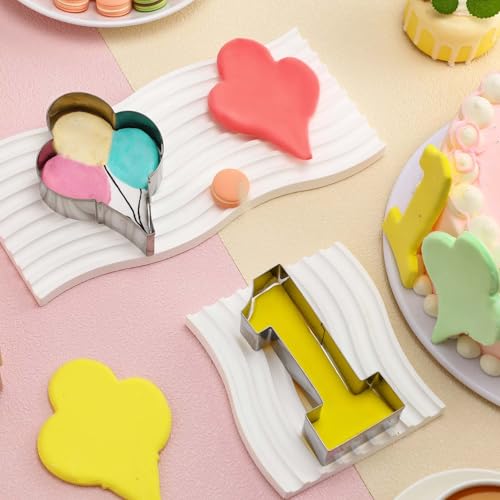 2 Pcs 5 Inch Balloon Cookie Cutter Number 1 Cookie Cutter Metal Birthday Cake Mold Fondant Cake Mold for School Party 1 Birthday One (Balloon)
