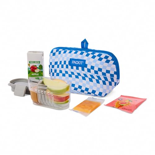 Freezable Snack Bag (Blue Skate Checker / Medium)