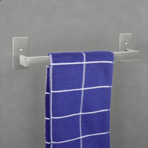 Bathroom Towel Bar Self Adhesive (Brushed Nickel / 12 IN)