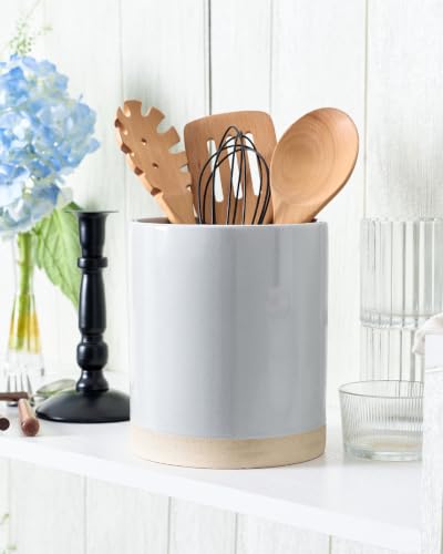 Ceramic Utensil Holder (Light Gray)