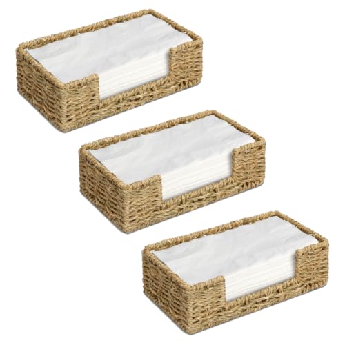 Tissue Holder Wicker Woven Basket Bathroom Decor Hand Towel Toilet Paper (L9.3" X W5.5" X H2.8")
