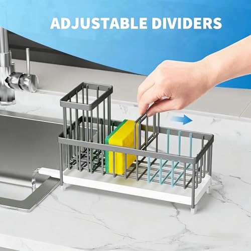 Sponge Holder for Kitchen Sink (Gray - 9.25″)