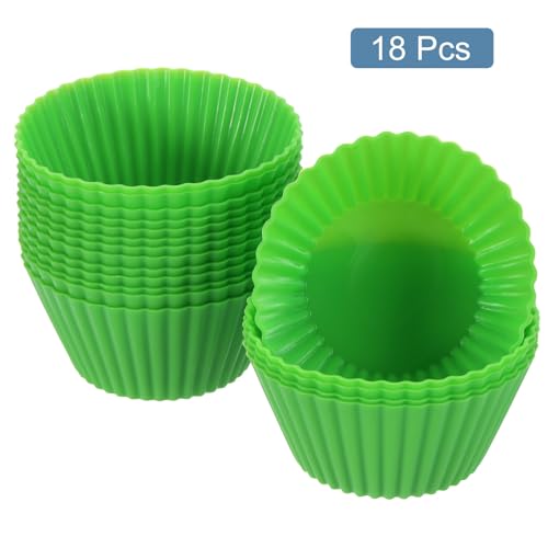 18Pcs Silicone Cupcake Liners (Grass Green / 2.8")
