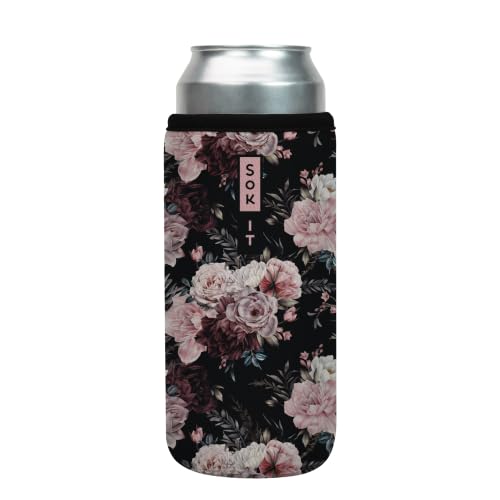 CanSok Sleeve for Beer & Soda Insulated Neoprene Cover (Bloom at Night / 25oz Can Sleeve)