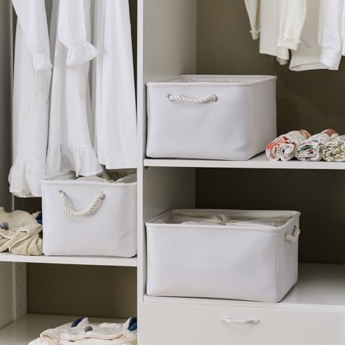Storage Basket for Gifts Empty (White Color / 3PCS/X Large -17.7Lx13.8Wx9.8H)