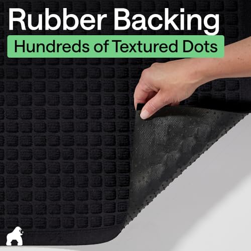 HydroABSORB Door Mat for Indoor Outdoor Use (Black / 72" X 24")