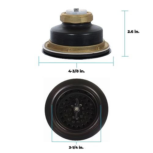 3.5" Sink Drain Assembly with Twist Lock Basket Strainer