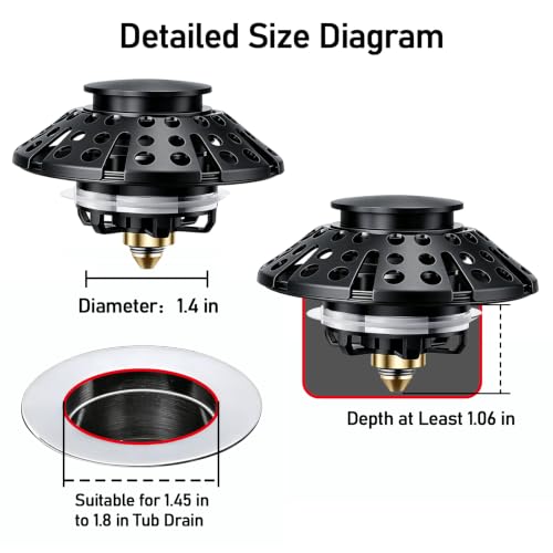 Bathtub Drain Stopper (Matte Black)