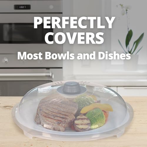 Tall Magnetic Microwave Splatter Cover for Food (Super Magnet Gray)