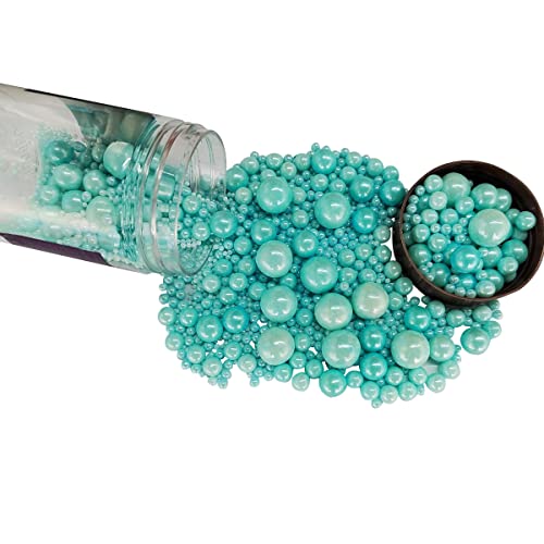 Edible Blue Sugar Pearls Candy Sprinkles 120G (Blue)
