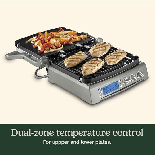 6-in-1 Elite Griddler, Electric Grill, Griddle & Top Melt, 500°F Temperature Sear Function, LCD Screen, Dishwasher-Safe Cooking Plates, GR-300WSP1, Stainless Steel (Elite)
