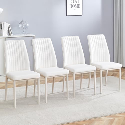 Modern Dining Chairs Set (B- All White)