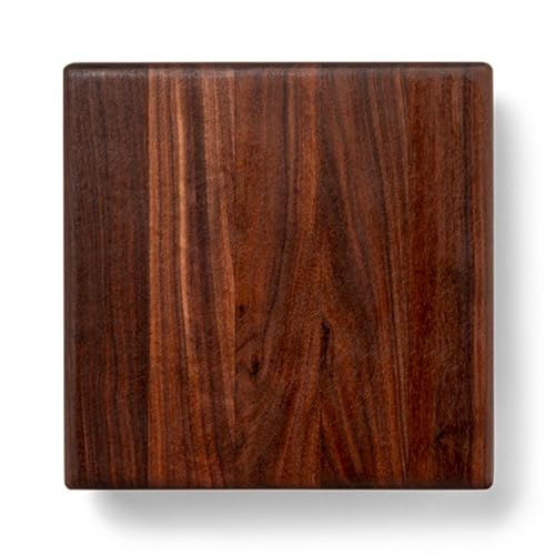 B Series Square Wooden Walnut Cutting Board 12”x12” (9"L x 9"W / Walnut with Stainless Steel Feet)