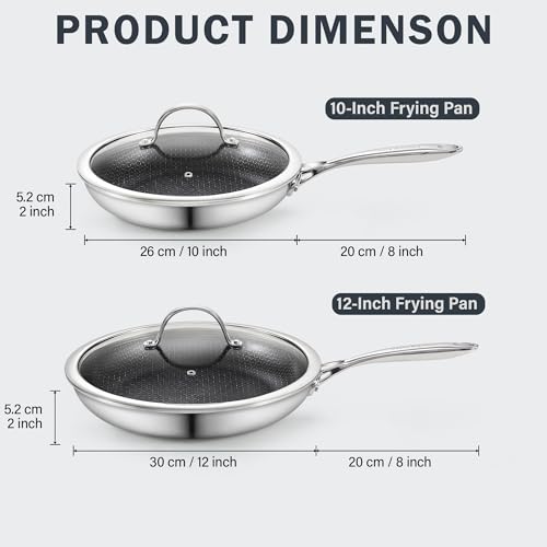 Hybrid Mutli Ply Clad 10.5 and 12 Inch Nonstick Frying Pan (10 and 12 Inch)