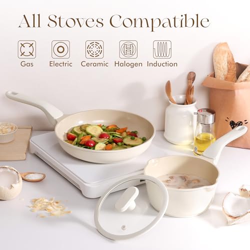 Nonstick Ceramic Frying Pan (10 Inch / Coconut White)