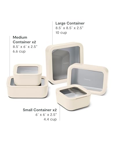 13 Piece Glass Food Storage Container Set (Cream / Food Storage Set (13x))
