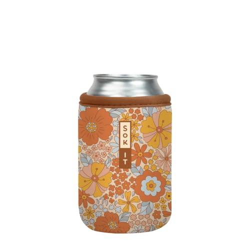 CanSok Sleeve for Beer & Soda Insulated Neoprene Cover (Flower Power / 12oz Can Sleeve)