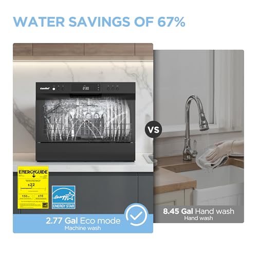 COMFEE’ Countertop Dishwasher (Black)