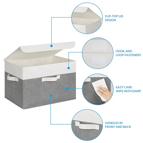 Memory Keepsake Storage Box (White/Gray / Extra Large-2 Pack)