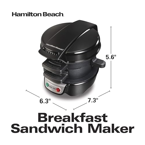 Breakfast Sandwich Maker with Egg Cooker Ring (Black / Single)